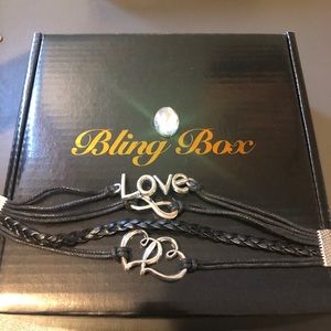 Bling💎Box Heart Love Infinity Black Bracelet